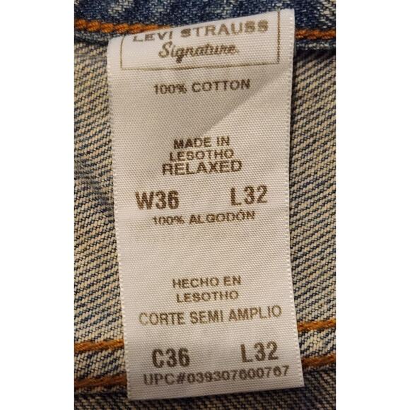Levi Strauss Signature Jeans Men's Sz 34x31 Tapered Leg Relaxed Fit Med-Wash - Picture 5 of 9